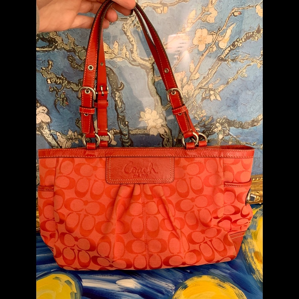 Red Leather Coach Purse